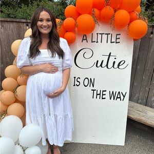 Emerson linen blend puff sleeve midi Abercrombie dress